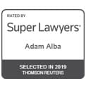 Rated by | Super Lawyers | Adam Alba | Selected In 2019 Thomson Reuters